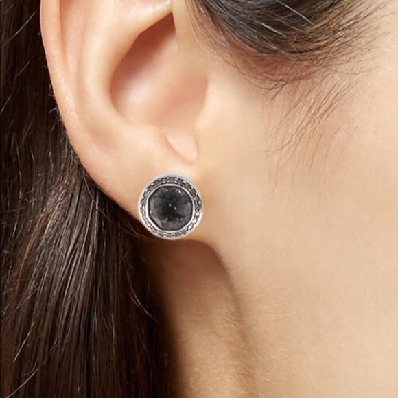 John Hardy Topaz & Diamond Batu Sari Stud Earrings - Picture 6 of 14